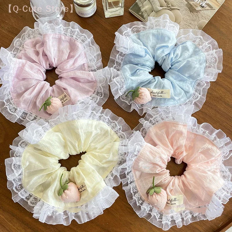 Exquisite Elastic Lace Strawberry Scrunchies Sweet Large Lace Hair Tie Korean Style Cloth Exaggerated Hair Ring Daily
Exquisite Elastic Lace Strawberry Scrunchies Sweet Large Lace Hair Tie Korean Style Cloth Exaggerated Hair Ring Daily