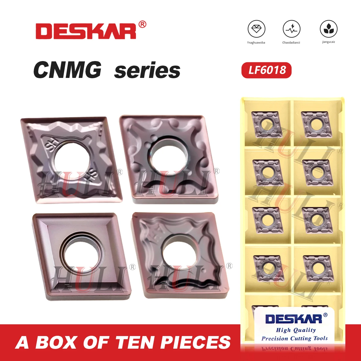 DESKAR CNMG120404 CNMG120408 MA HS MQ MSLF6018 Turning Lathe Cutting Tool CNC Carbide Inserts For Stainless Steel Cutting Tools
DESKAR CNMG120404 CNMG120408 MA HS MQ MSLF6018 Turning Lathe Cutting Tool CNC Carbide Inserts For Stainless Steel Cutting Tools