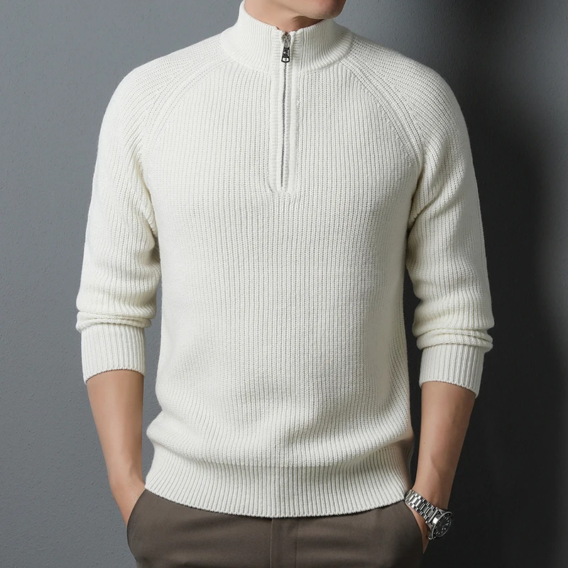 Winter Long Sleeve Sweater Men's Zip-up Turtleneck Woolen Sweater Thick Fashion Casual Loose and Warm Sweater Men
Winter Long Sleeve Sweater Men's Zip-up Turtleneck Woolen Sweater Thick Fashion Casual Loose and Warm Sweater Men