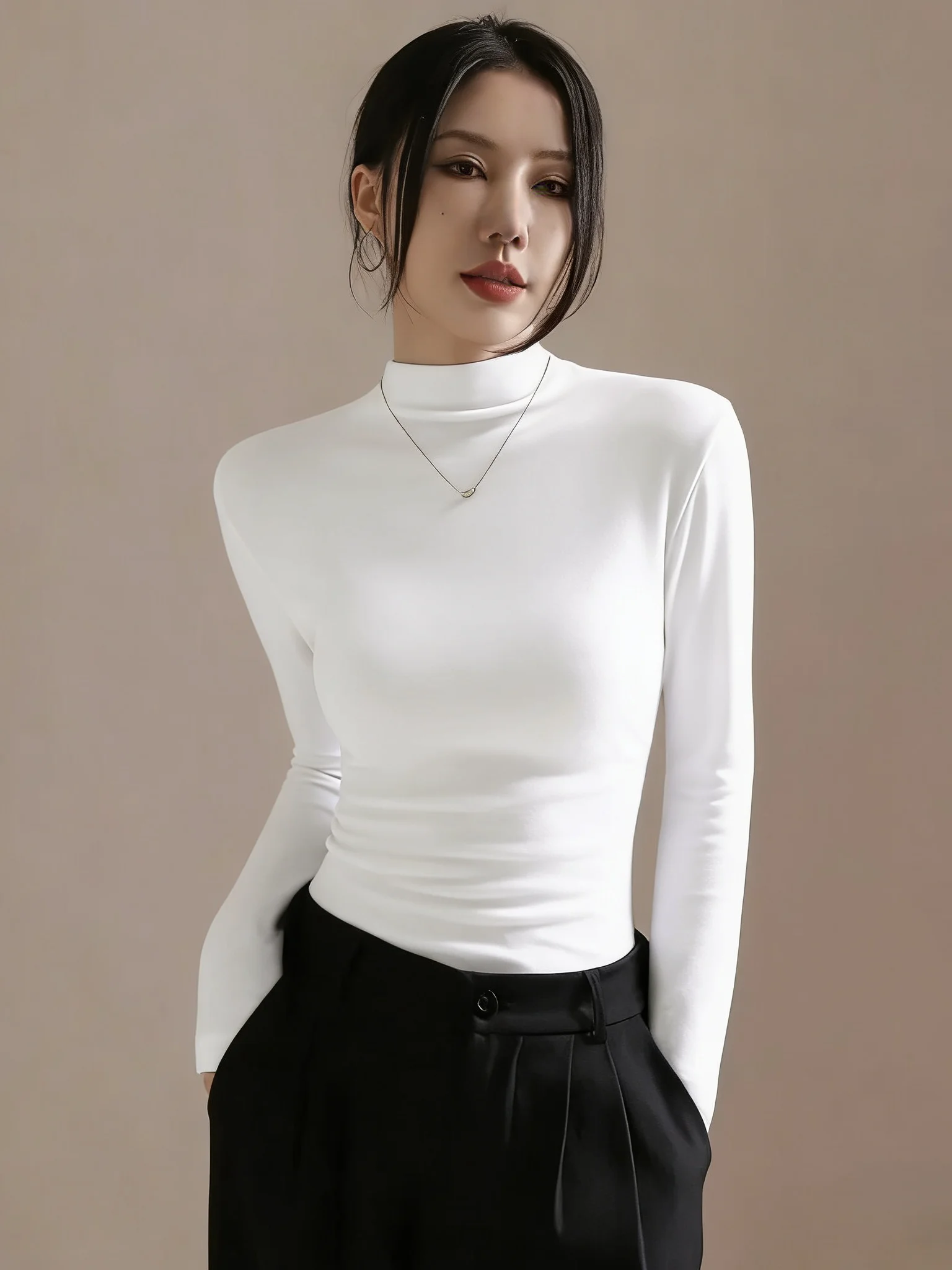 plus Size Women's Fleece Lined Long Sleeve Base Shirt Half High Collar Inner Wear Slim Fit Outerwear T-Shirt Top for Autumn W...
plus Size Women's Fleece Lined Long Sleeve Base Shirt Half High Collar Inner Wear Slim Fit Outerwear T-Shirt Top for Autumn W...