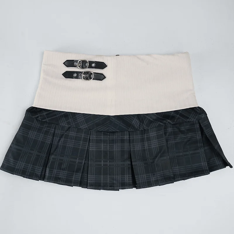 Ретро студенческий стиль, клетчатая контрастная цветная юбка с талией, женская дизайнерская кожаная пряжка, декоративная плиссированная юбка
Ретро студенческий стиль, клетчатая контрастная цветная юбка с талией, женская дизайнерская кожаная пряжка, декоративная плиссированная юбка