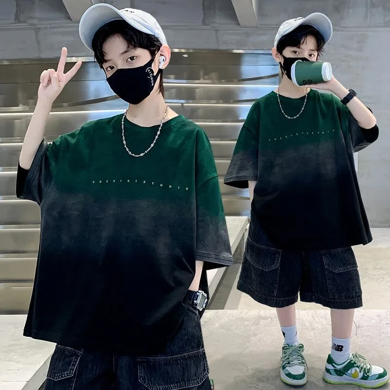2025 Korean Children's Clothes Trendy Gradient T-Shirt for Boys Girls Summer Short Sleeve 100%Cotton Tee Tops Kids Clothes 7-13Y
2025 Korean Children's Clothes Trendy Gradient T-Shirt for Boys Girls Summer Short Sleeve 100%Cotton Tee Tops Kids Clothes 7-13Y