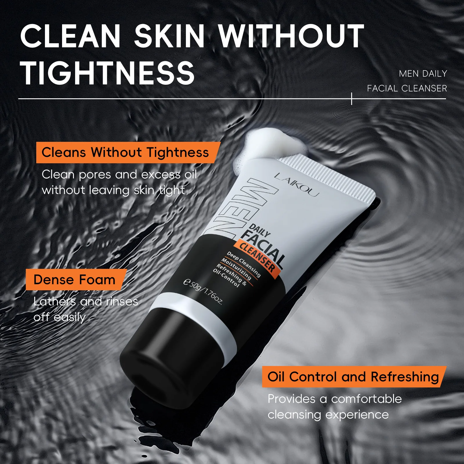 LAIKOU 50g Men Pore Cleansing Face Wash, Refreshing Facial Cleanser for Men for Oily Skin, Deep Cleaning Face Scrub Travel Size
LAIKOU 50g Men Pore Cleansing Face Wash, Refreshing Facial Cleanser for Men for Oily Skin, Deep Cleaning Face Scrub Travel Size