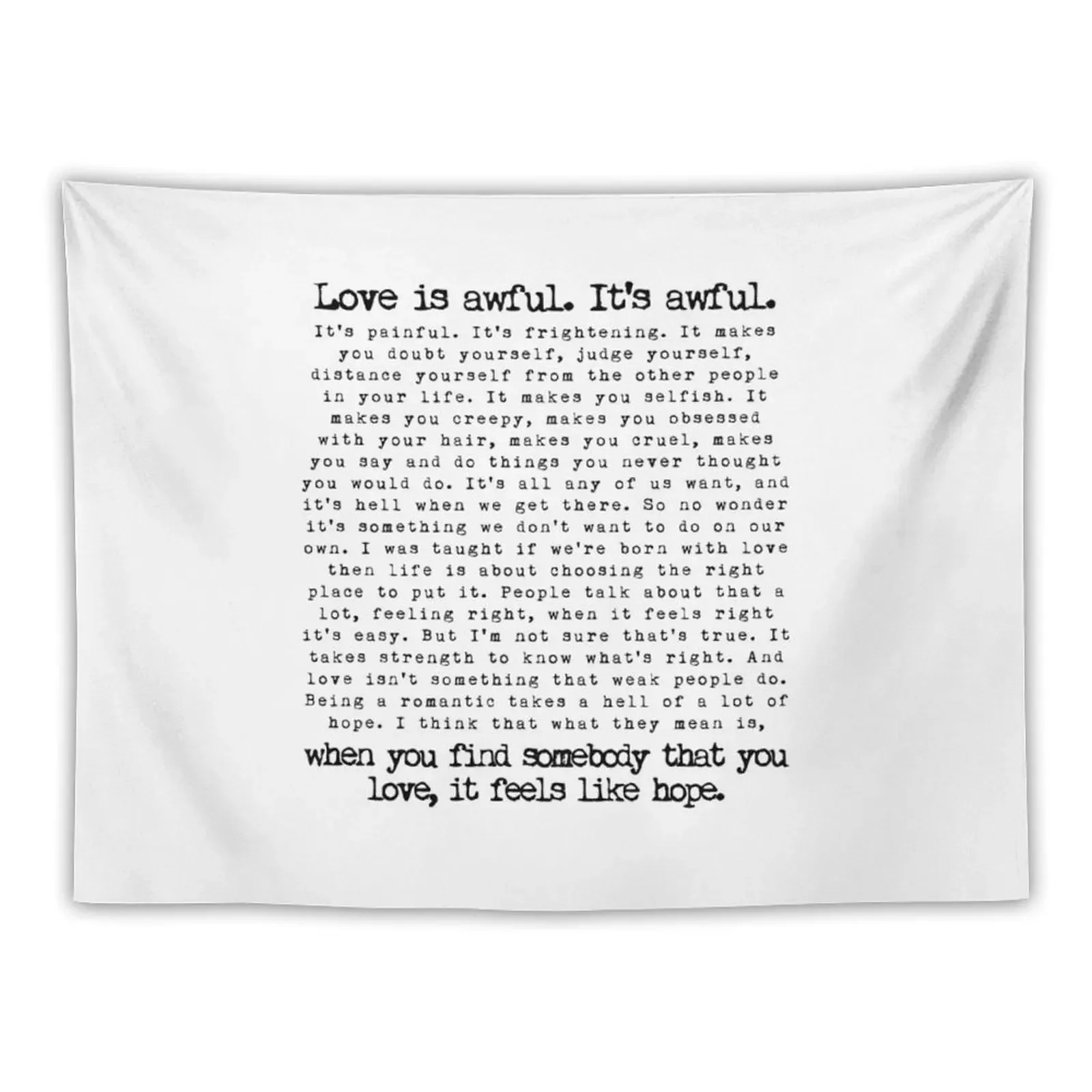 Fleabag Love Speech| Hot Priest Wedding| Typewriter Quote Tapestry Christmas Decoration House Decorations On The Wall Tapestry
Fleabag Love Speech| Hot Priest Wedding| Typewriter Quote Tapestry Christmas Decoration House Decorations On The Wall Tapestry