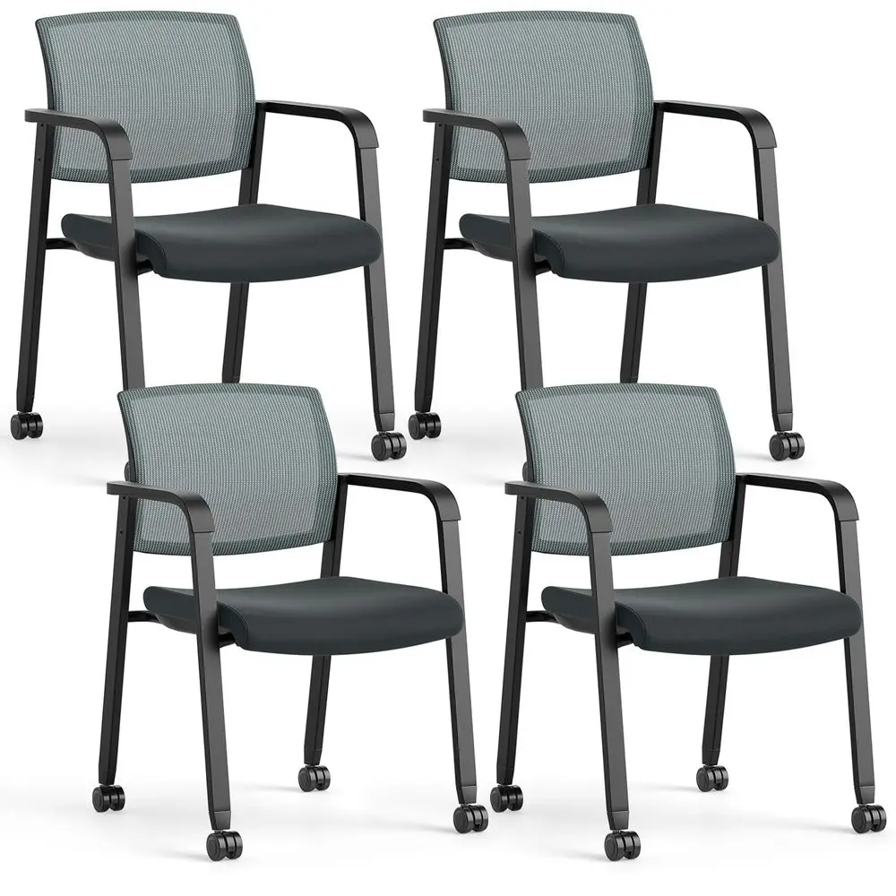 Rolling Conference Room Chairs Set of 4, Stackable Office Guest Mesh Chairs with Armrests and Wheels, Ideal for Waiting Room Of
Rolling Conference Room Chairs Set of 4, Stackable Office Guest Mesh Chairs with Armrests and Wheels, Ideal for Waiting Room Of