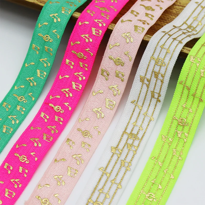 5/8'' 15mm Gold Music Note Musical Notation Staff Printed FOE Fold Over Elastic Ribbon For Headband Dress DIY Sewing Trim
5/8'' 15mm Gold Music Note Musical Notation Staff Printed FOE Fold Over Elastic Ribbon For Headband Dress DIY Sewing Trim