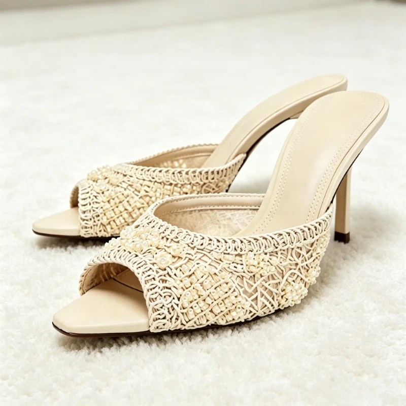 Handmade Weave String Bead Heeled Sandals for Women Fashion Pointed-toe Peep-toe Heels Luxury Brand Designer Shoes Zapatos Mujer
Handmade Weave String Bead Heeled Sandals for Women Fashion Pointed-toe Peep-toe Heels Luxury Brand Designer Shoes Zapatos Mujer