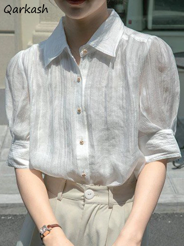 Shirts Women Clothing Puff Sleeve Temperament Summer Vintage Aesthetic Office Lady Casual Thin All-match Streetwear Mujer Tender
Shirts Women Clothing Puff Sleeve Temperament Summer Vintage Aesthetic Office Lady Casual Thin All-match Streetwear Mujer Tender