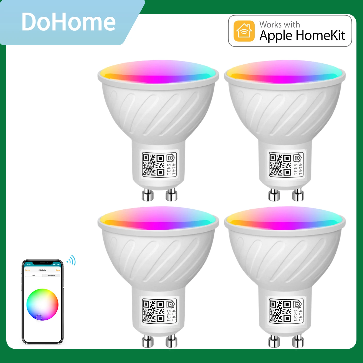 GU10 Smart Spot Light Bulb Works with Apple HomeKit Siri,Alexa,Google Home,SmartThings, 5W WiFi RGB+CW LED Track Light Bulbs
GU10 Smart Spot Light Bulb Works with Apple HomeKit Siri,Alexa,Google Home,SmartThings, 5W WiFi RGB+CW LED Track Light Bulbs