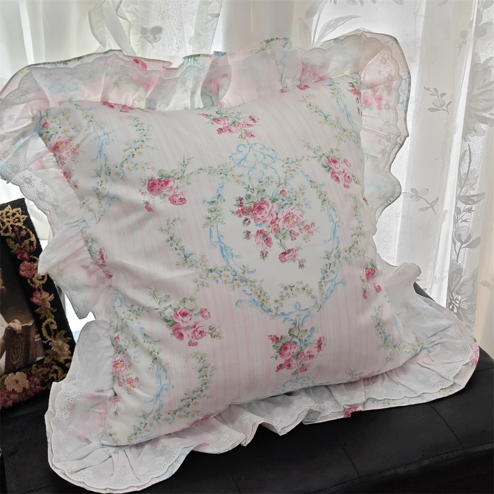 Korean Style Pastoral Small Floral Pillow Princess Style Pure Cotton Lace Ruffled Sofa Bedroom Dormitory Office Pillow Cushion
Korean Style Pastoral Small Floral Pillow Princess Style Pure Cotton Lace Ruffled Sofa Bedroom Dormitory Office Pillow Cushion