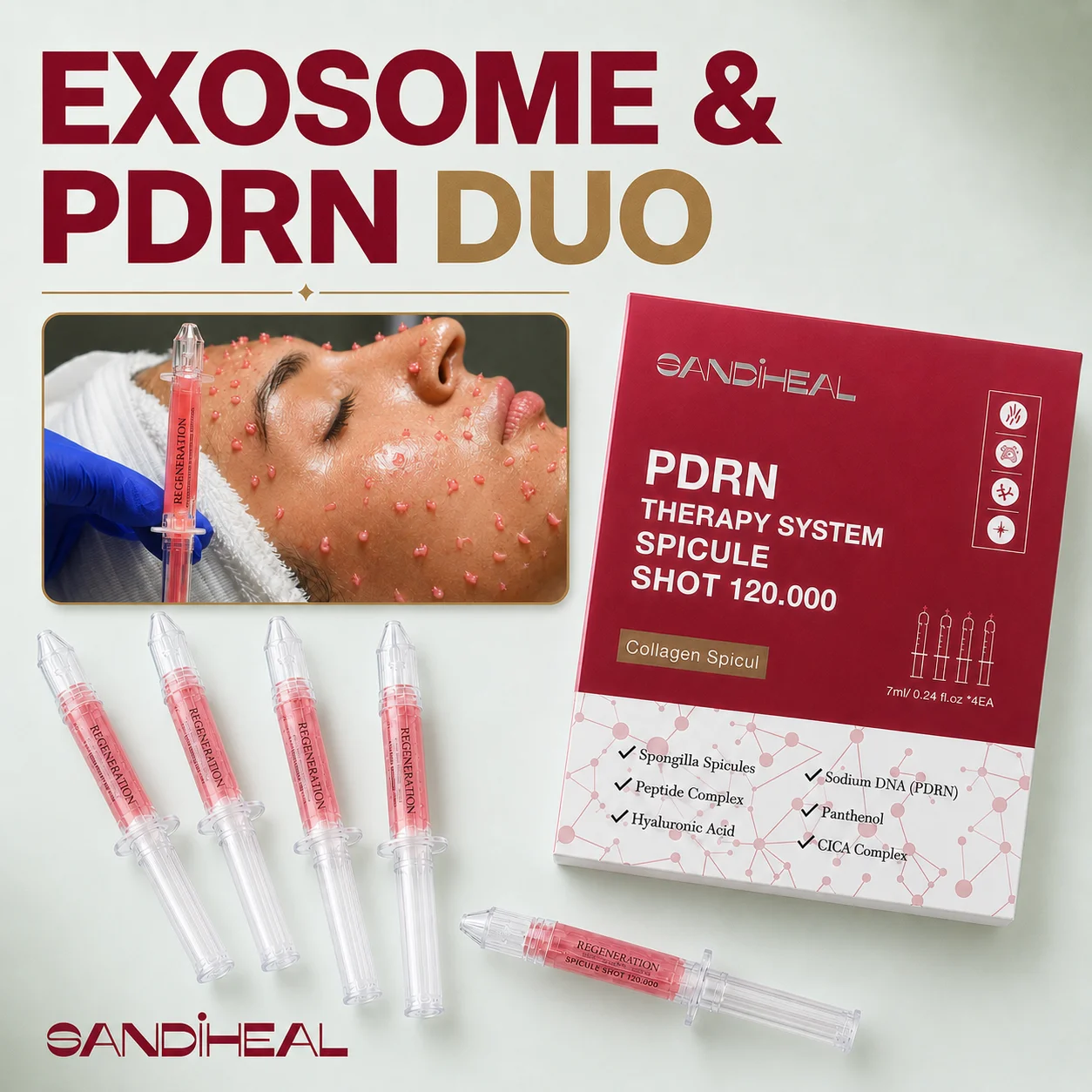 New PDRN Exosome Spicule Facial Serum Peptide Sponge Brighten Hydration Firming Korean Skin Care Sanendi beauty Product Liquid
New PDRN Exosome Spicule Facial Serum Peptide Sponge Brighten Hydration Firming Korean Skin Care Sanendi beauty Product Liquid