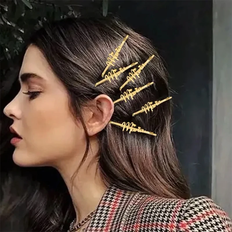 Customized Name Hair Clip Personalized Stainless Steel Bangs Clip Birthday Gifts for Women Custom Name Hair Pin Jewelry Girl
Customized Name Hair Clip Personalized Stainless Steel Bangs Clip Birthday Gifts for Women Custom Name Hair Pin Jewelry Girl