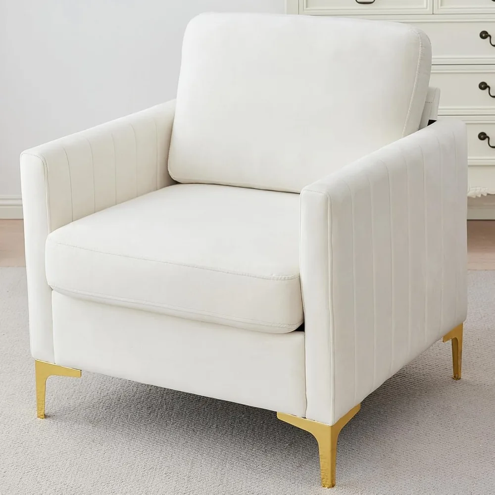 Accent Chair, Modern Velvet Armchair with Upholstered Back and Metal Legs, Deep Seat for Living Room, Bedroom, Office, Cafe
Accent Chair, Modern Velvet Armchair with Upholstered Back and Metal Legs, Deep Seat for Living Room, Bedroom, Office, Cafe
