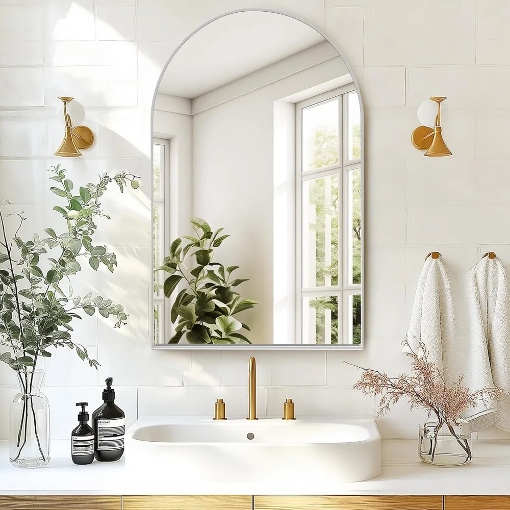24x36 Arched Medicine Cabinet with Mirror, Modern Decro Wall Mount Arched Mirror Cabinet, Recessed Bathroom Vanity
24x36 Arched Medicine Cabinet with Mirror, Modern Decro Wall Mount Arched Mirror Cabinet, Recessed Bathroom Vanity