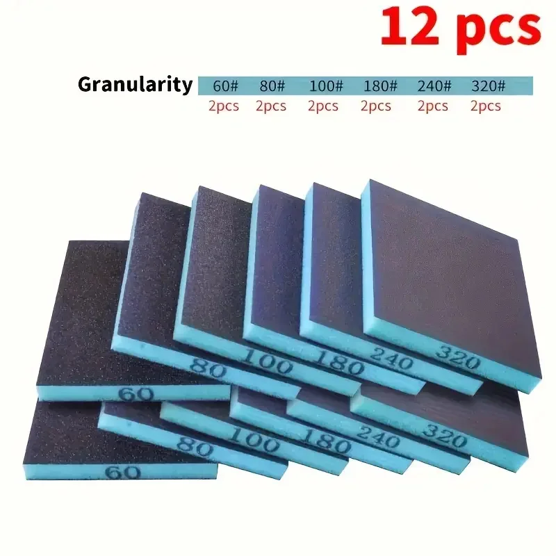 12Pcs Sanded Sponge Block - Reusable Double Size Wet and Dry Mill Pad, Fabric Material with Alumina Granules
12Pcs Sanded Sponge Block - Reusable Double Size Wet and Dry Mill Pad, Fabric Material with Alumina Granules