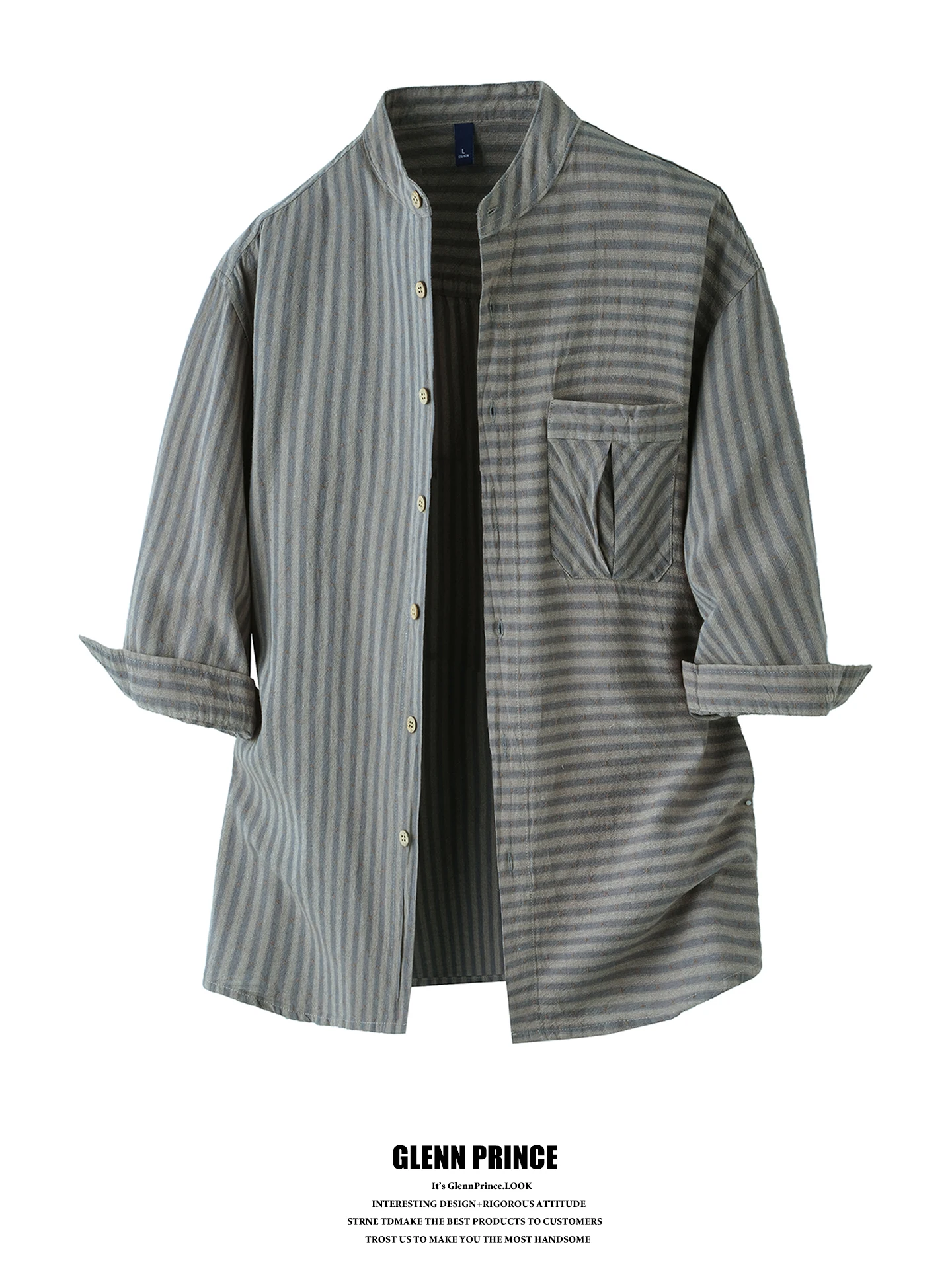 GPstudio American Style Casual Striped Collar Short Sleeve Men's Shirt Summer Lightweight Breathable Polyester Cotton Blend
GPstudio American Style Casual Striped Collar Short Sleeve Men's Shirt Summer Lightweight Breathable Polyester Cotton Blend