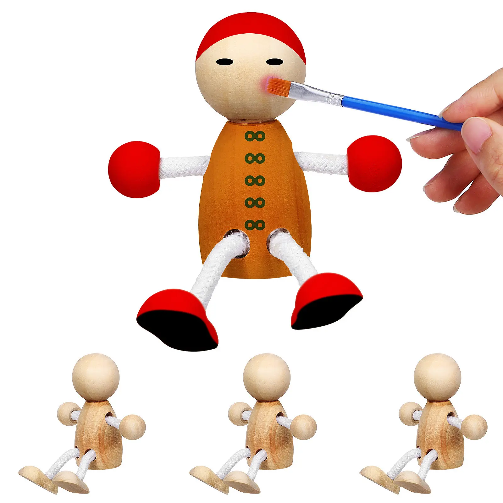 4Pcs Unfinished Wooden Peg for DIY Crafts Teens Painting Activity Creative Wood Peg People Home Decor Decorative Shelf
4Pcs Unfinished Wooden Peg for DIY Crafts Teens Painting Activity Creative Wood Peg People Home Decor Decorative Shelf