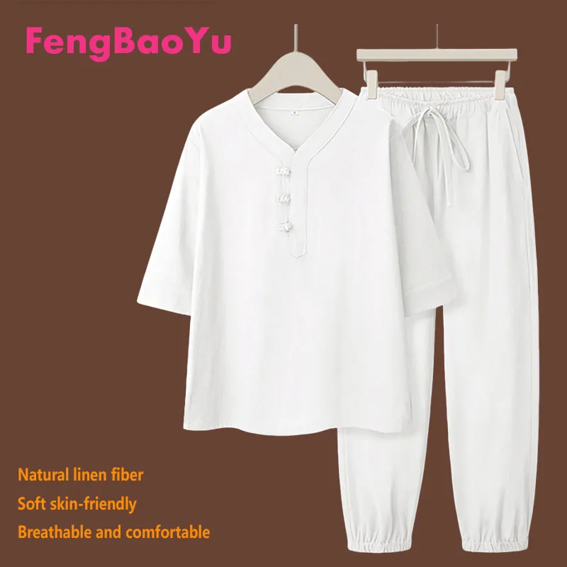 100% Linen Men's Suit Short-Sleeved T-shirt and Long Pants Set Holiday Leisure Relaxation Coolness Comfortable Skin Contact
100% Linen Men's Suit Short-Sleeved T-shirt and Long Pants Set Holiday Leisure Relaxation Coolness Comfortable Skin Contact