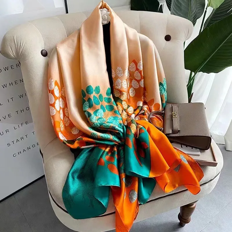 Summer Fashion Print Silk Scarf Luxury Brand Scarves Popular Lrage Satin Finish Shawl Beach Sunscreen Long Towel 180*85cm
Summer Fashion Print Silk Scarf Luxury Brand Scarves Popular Lrage Satin Finish Shawl Beach Sunscreen Long Towel 180*85cm