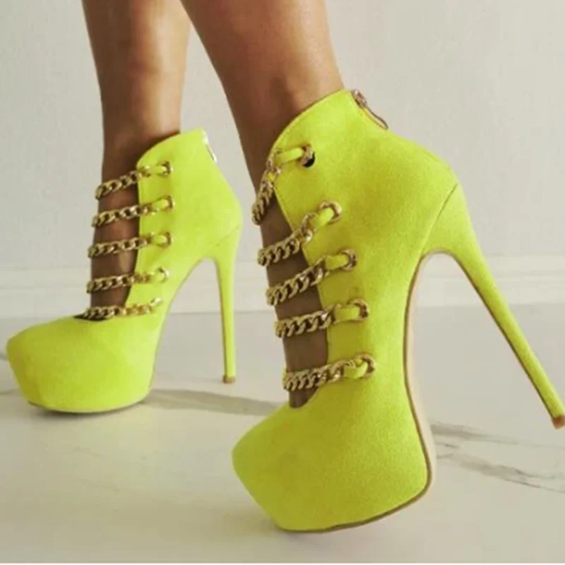 Chain Decor Hollow Platform Sandals Round Toe Thin High Heel Zipper Large Size Sexy Novel Style Woman Shoes Zapatillas Mujer
Chain Decor Hollow Platform Sandals Round Toe Thin High Heel Zipper Large Size Sexy Novel Style Woman Shoes Zapatillas Mujer