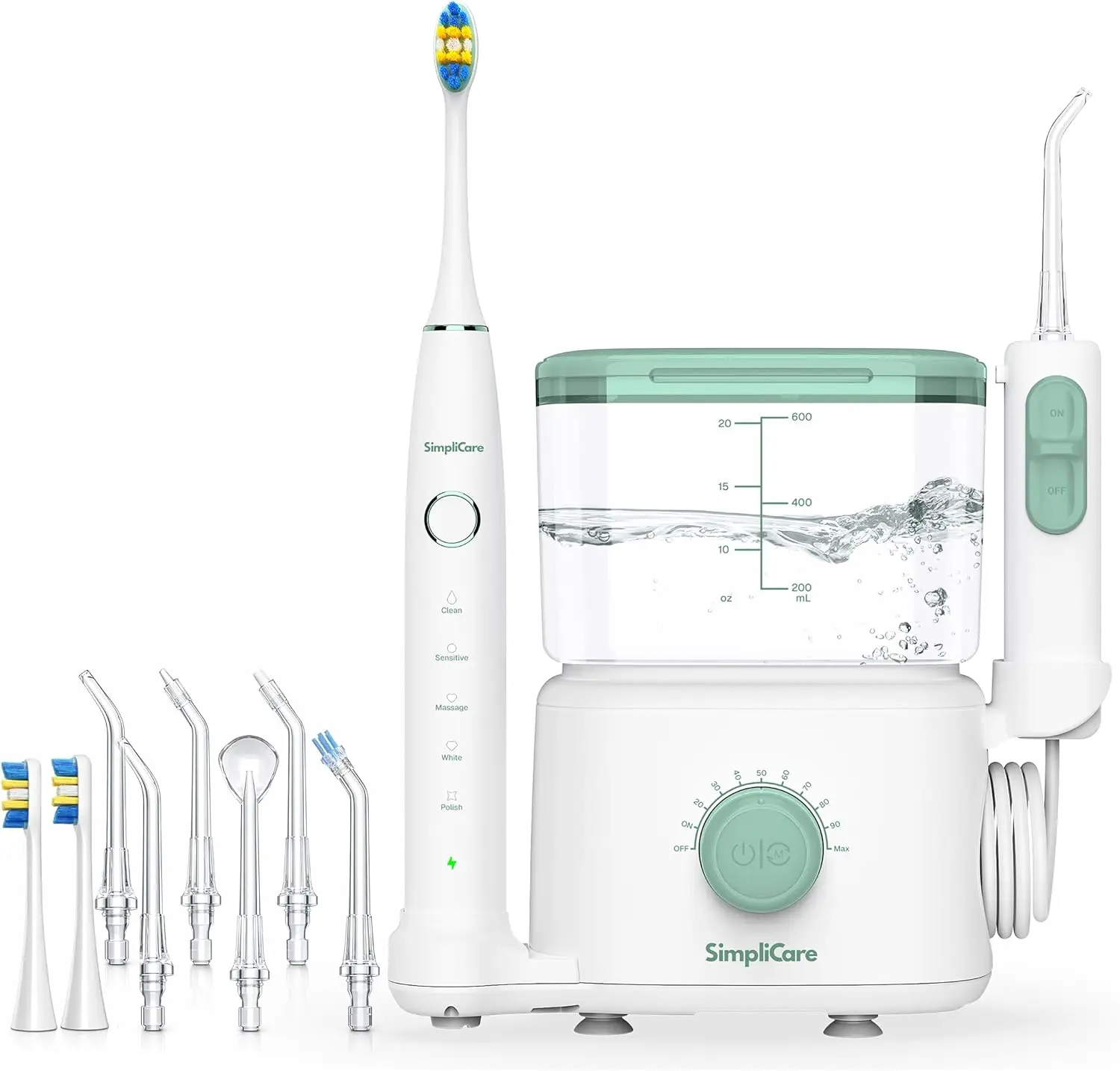 Electric Water Flosser and Toothbrush Combo – 20 oz Tank, 10 Pressure Modes, 6 Tips, Quiet & BPA-Free
Electric Water Flosser and Toothbrush Combo – 20 oz Tank, 10 Pressure Modes, 6 Tips, Quiet & BPA-Free