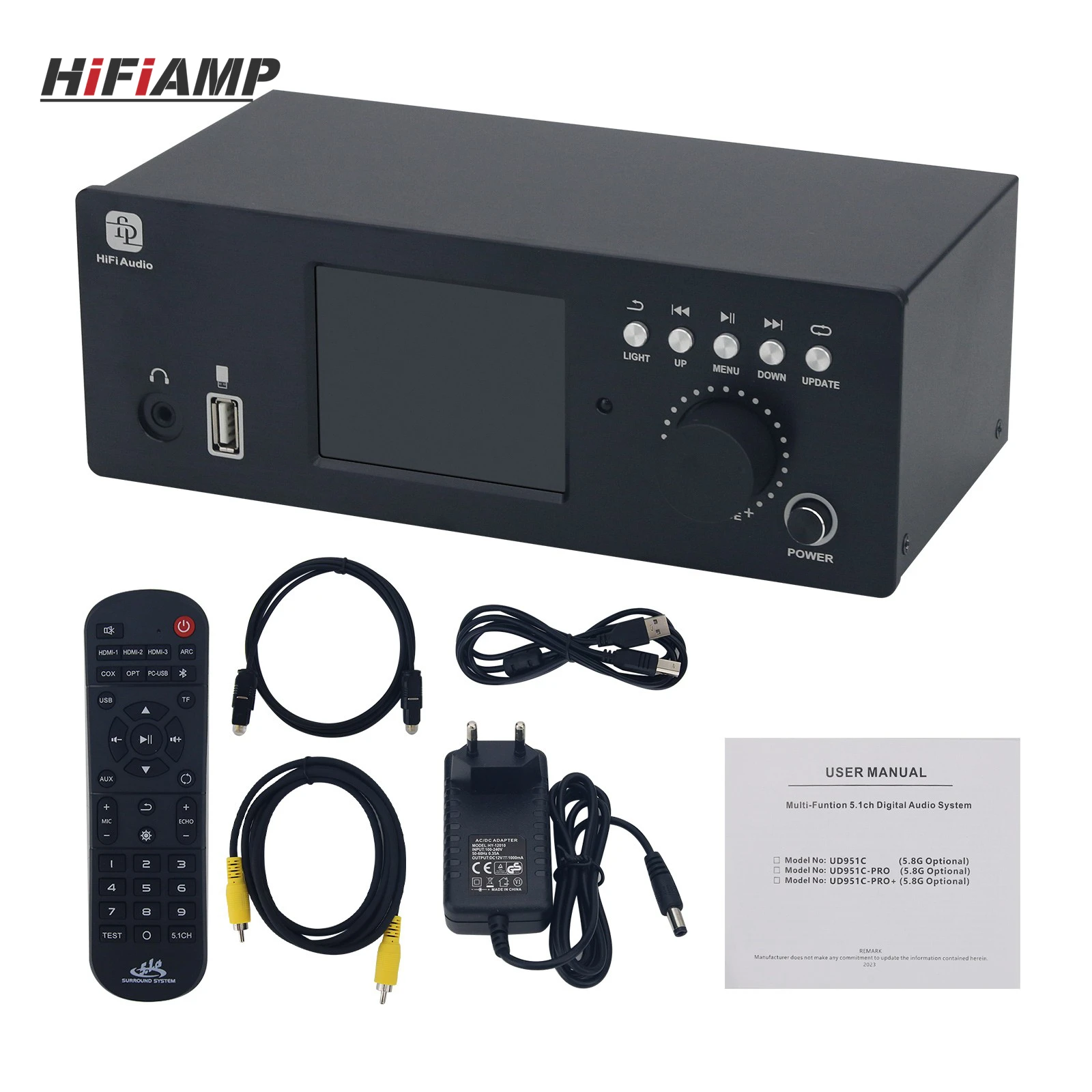 HiFiAMP UD951C-PRO+ Flagship Version DSD Digital Turntable DTS Dolby5.1 Audio Decoder ES9038PRO DAC QCC5125
HiFiAMP UD951C-PRO+ Flagship Version DSD Digital Turntable DTS Dolby5.1 Audio Decoder ES9038PRO DAC QCC5125
