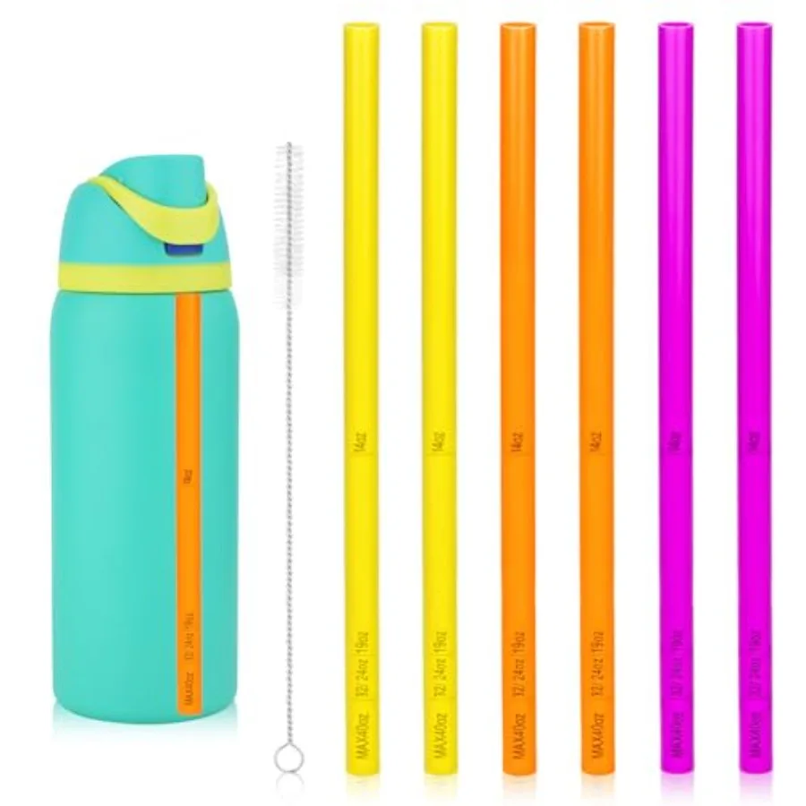 6pcs Straw Replacements with Graduated Lines for Owala FreeSip 24 oz 32 oz 40 oz Reusable Plastic Tumbler Cup Straws with Brush
6pcs Straw Replacements with Graduated Lines for Owala FreeSip 24 oz 32 oz 40 oz Reusable Plastic Tumbler Cup Straws with Brush