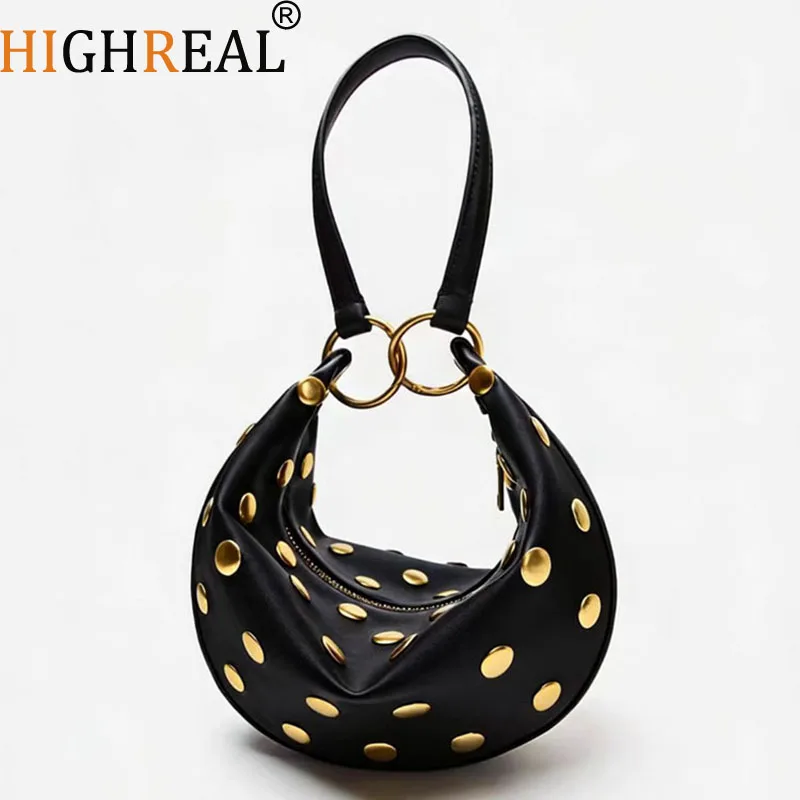 Soft PU Leather Handbags and Purses Luxury Studded Shopper Designer Women's Bags New Large Capacity Rivet Tote Shoulder Bag
Soft PU Leather Handbags and Purses Luxury Studded Shopper Designer Women's Bags New Large Capacity Rivet Tote Shoulder Bag