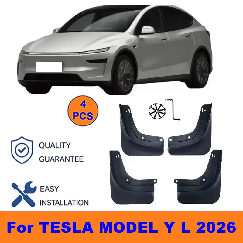 4Pcs Mud Flaps For TESLA MODEL Y L 2026 - Splash Guards Front&Rear Wheel Fender Mudguards Car Exterior Protection Accessories
4Pcs Mud Flaps For TESLA MODEL Y L 2026 - Splash Guards Front&Rear Wheel Fender Mudguards Car Exterior Protection Accessories