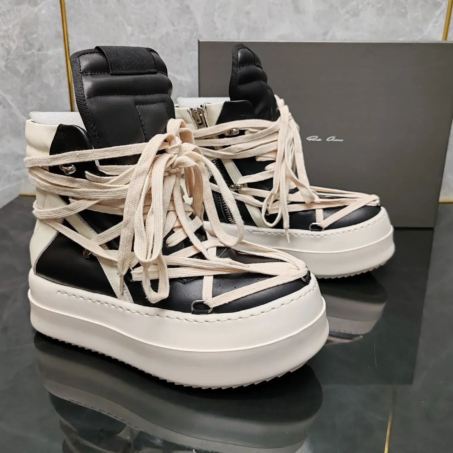 2025 Ro Inverted Triangle Pentagram High-top Real Leather Boots Increase Thick Sole (Upgrade Light Sole) Shoes
2025 Ro Inverted Triangle Pentagram High-top Real Leather Boots Increase Thick Sole (Upgrade Light Sole) Shoes