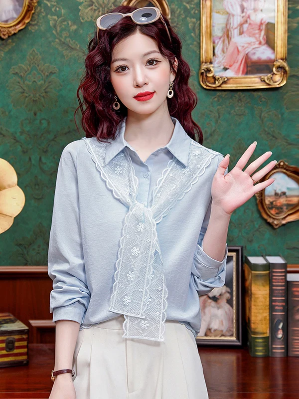 Faionable Lace oulder Wrap irt Women's Long Sve Spring 2025 New Sle Small Size Ele Age-Defng Versatile Top
Faionable Lace oulder Wrap irt Women's Long Sve Spring 2025 New Sle Small Size Ele Age-Defng Versatile Top