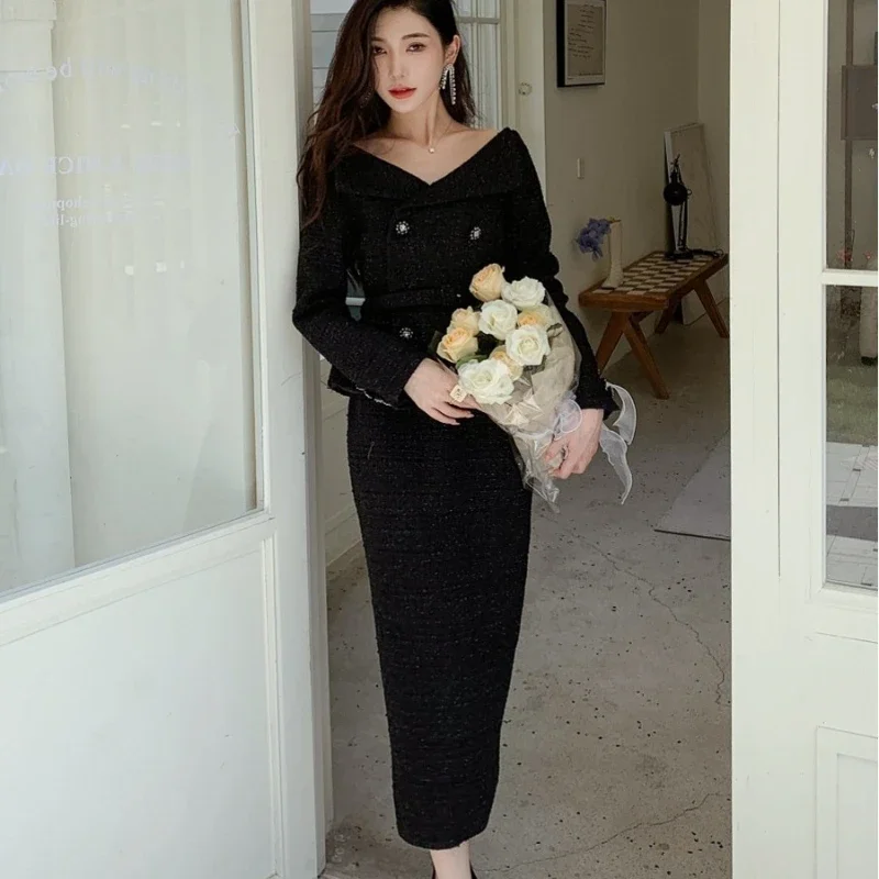Women's Black High Waist Dress Patchwork Belt Pocket Round Neck Long Sleeve elegant and pretty women's dresses
Women's Black High Waist Dress Patchwork Belt Pocket Round Neck Long Sleeve elegant and pretty women's dresses