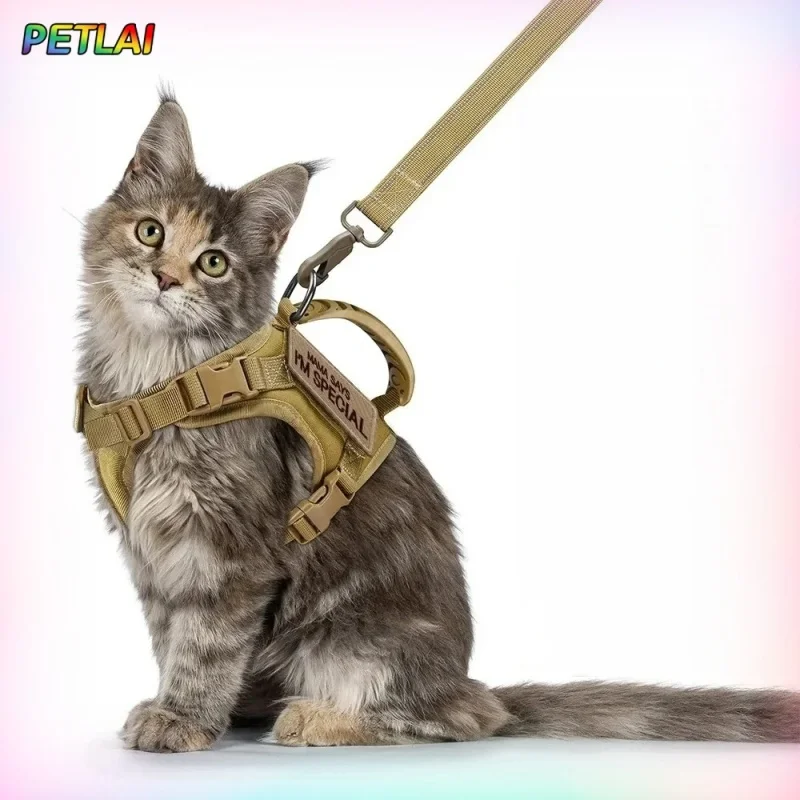 Tactical Cat Harness and Leash Set for Walking Escape Proof Adjustable Cat Vest Harness with Soft Mesh Padding Rubber Handle
Tactical Cat Harness and Leash Set for Walking Escape Proof Adjustable Cat Vest Harness with Soft Mesh Padding Rubber Handle