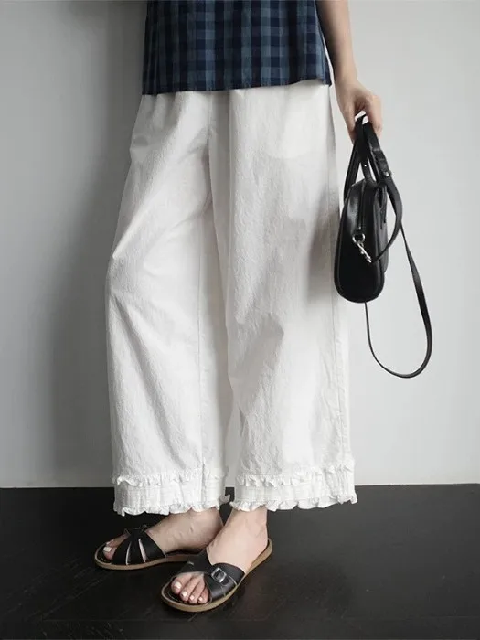 Japanese Style Wooden Wide Leg Pants Women Summer New Loose Straight Casual Cotton Linen Nine Points Pants
Japanese Style Wooden Wide Leg Pants Women Summer New Loose Straight Casual Cotton Linen Nine Points Pants