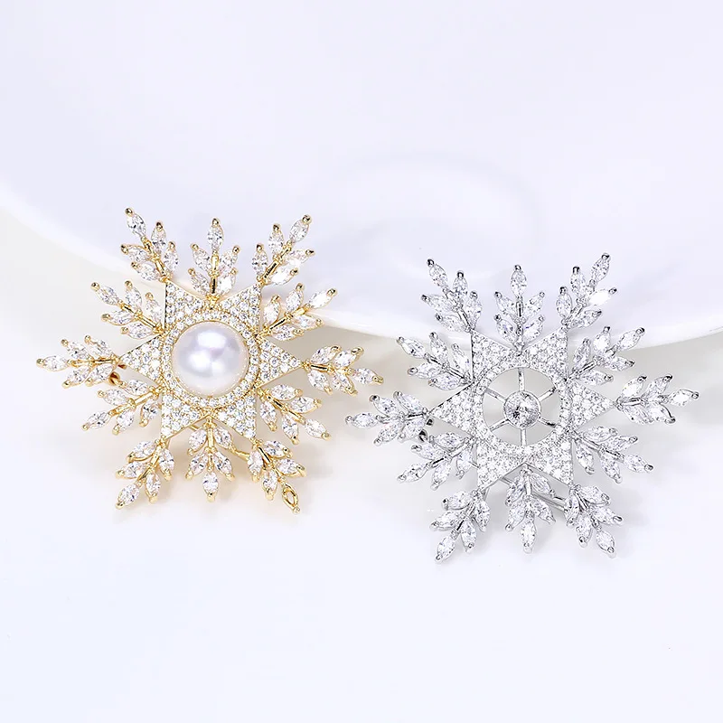 DIY Accessories, Copper Gold-plated Zircon Pearl Snowflake Brooch, Empty Tray Accessories, Corsage Trend Accessories
DIY Accessories, Copper Gold-plated Zircon Pearl Snowflake Brooch, Empty Tray Accessories, Corsage Trend Accessories