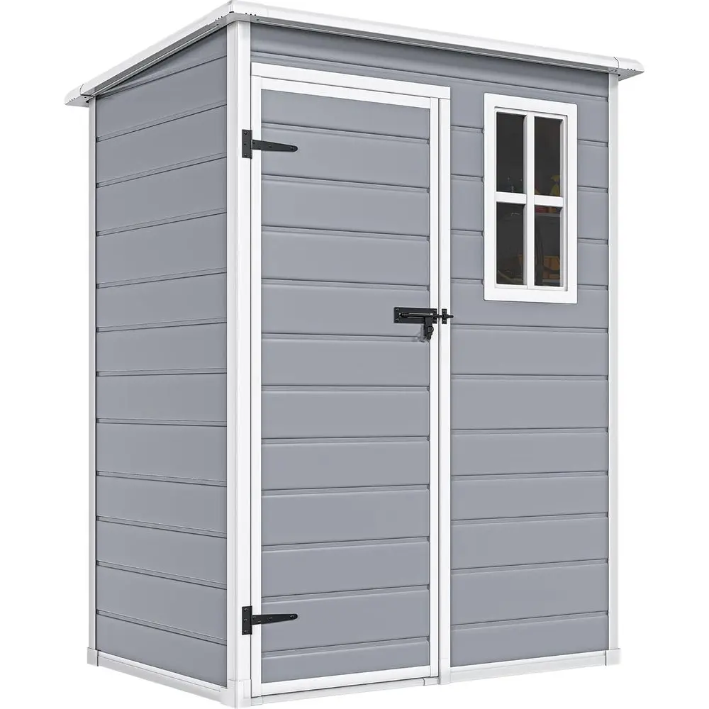 Gray 5x3ft Outdoor Plastic Storage Shed with Floor, Waterproof, Lockable, and Window for Garden Tools
Gray 5x3ft Outdoor Plastic Storage Shed with Floor, Waterproof, Lockable, and Window for Garden Tools