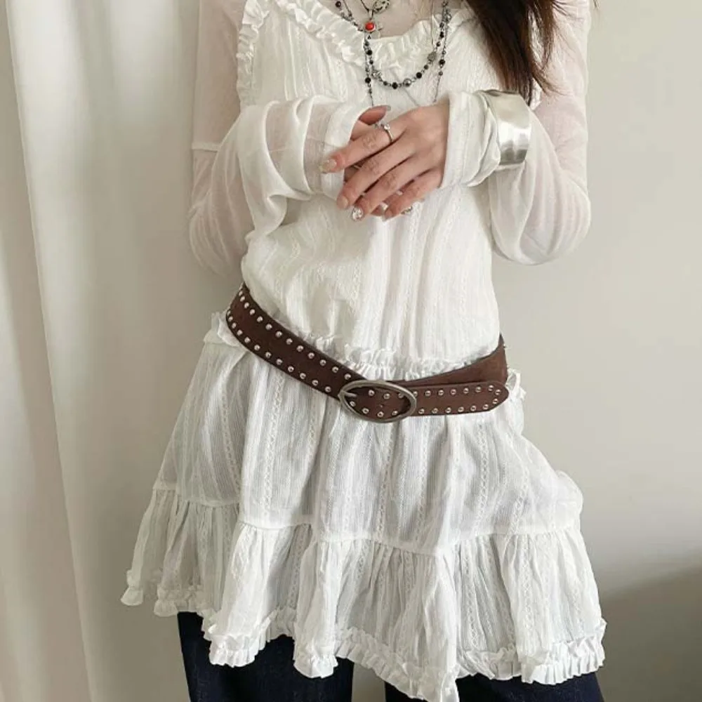 Fashion Adjustable Rivet Waist Belt Jeans Decor Retro Y2K Wide Belt American Style Punk PU Leather Waistbands Waist Seal
Fashion Adjustable Rivet Waist Belt Jeans Decor Retro Y2K Wide Belt American Style Punk PU Leather Waistbands Waist Seal