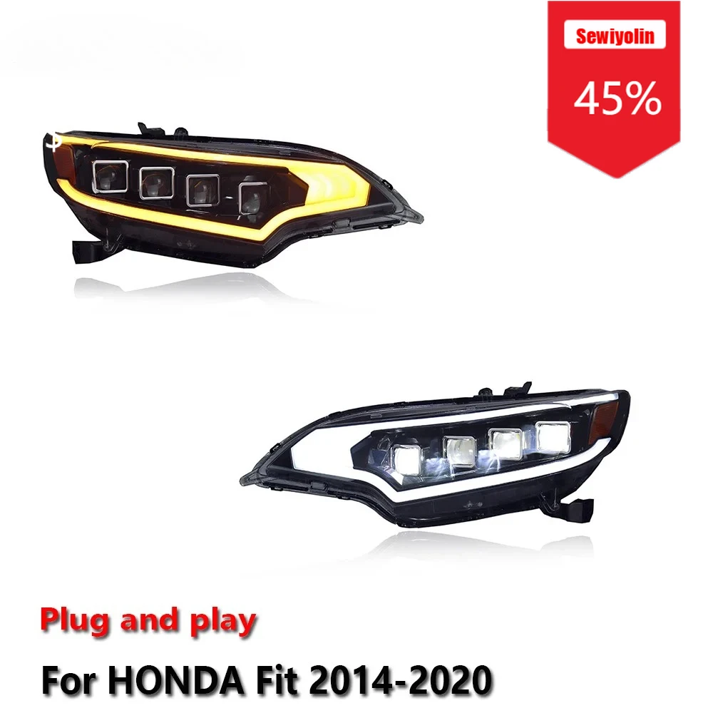 Sewiyolin Car LED Headlight Assemblies For HONDA Fit 2014-2020 Fog DRL Brake Turn Signal Lamp Plug and Play 
Sewiyolin Car LED Headlight Assemblies For HONDA Fit 2014-2020 Fog DRL Brake Turn Signal Lamp Plug and Play