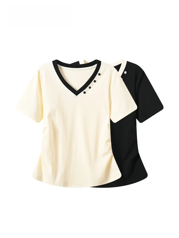 plus Size Short Sleeve T-Shirt Women Summer New Style Fashionable Ageless Versatile Shoulder Level Top Casual Style Cotton Blend
plus Size Short Sleeve T-Shirt Women Summer New Style Fashionable Ageless Versatile Shoulder Level Top Casual Style Cotton Blend