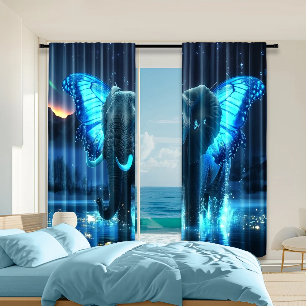 2 pcs, versatile polyester transparent curtains for home decoration Elephant in Water for use in bedrooms and living rooms
2 pcs, versatile polyester transparent curtains for home decoration Elephant in Water for use in bedrooms and living rooms