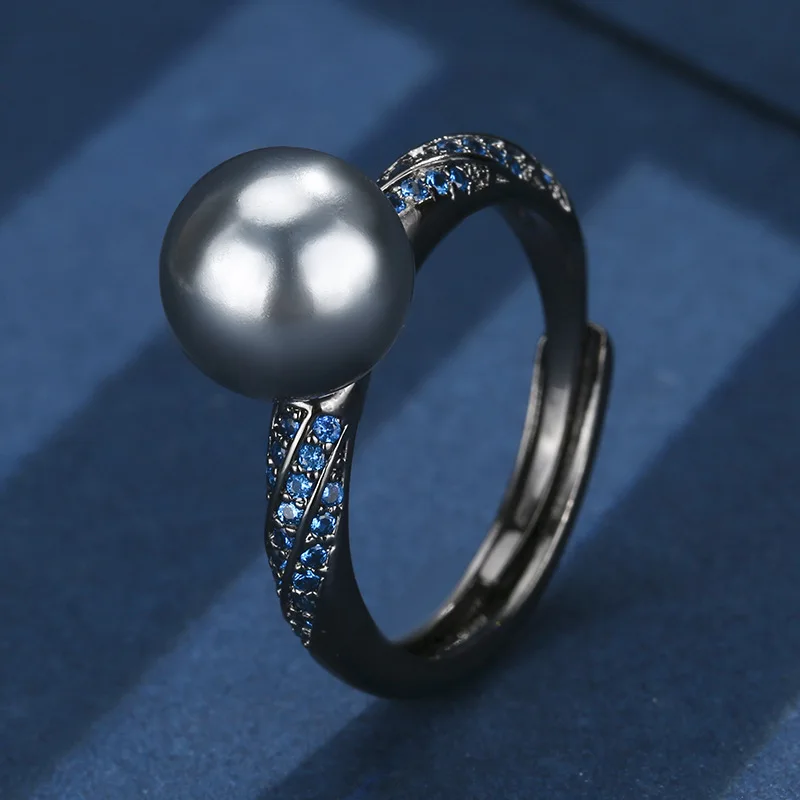 Stylish Black Adjustable Rings for Women Gray Pearl Blue Gemstones Elegant Fashion Jewelry with Sparkling Details Accessories
Stylish Black Adjustable Rings for Women Gray Pearl Blue Gemstones Elegant Fashion Jewelry with Sparkling Details Accessories
