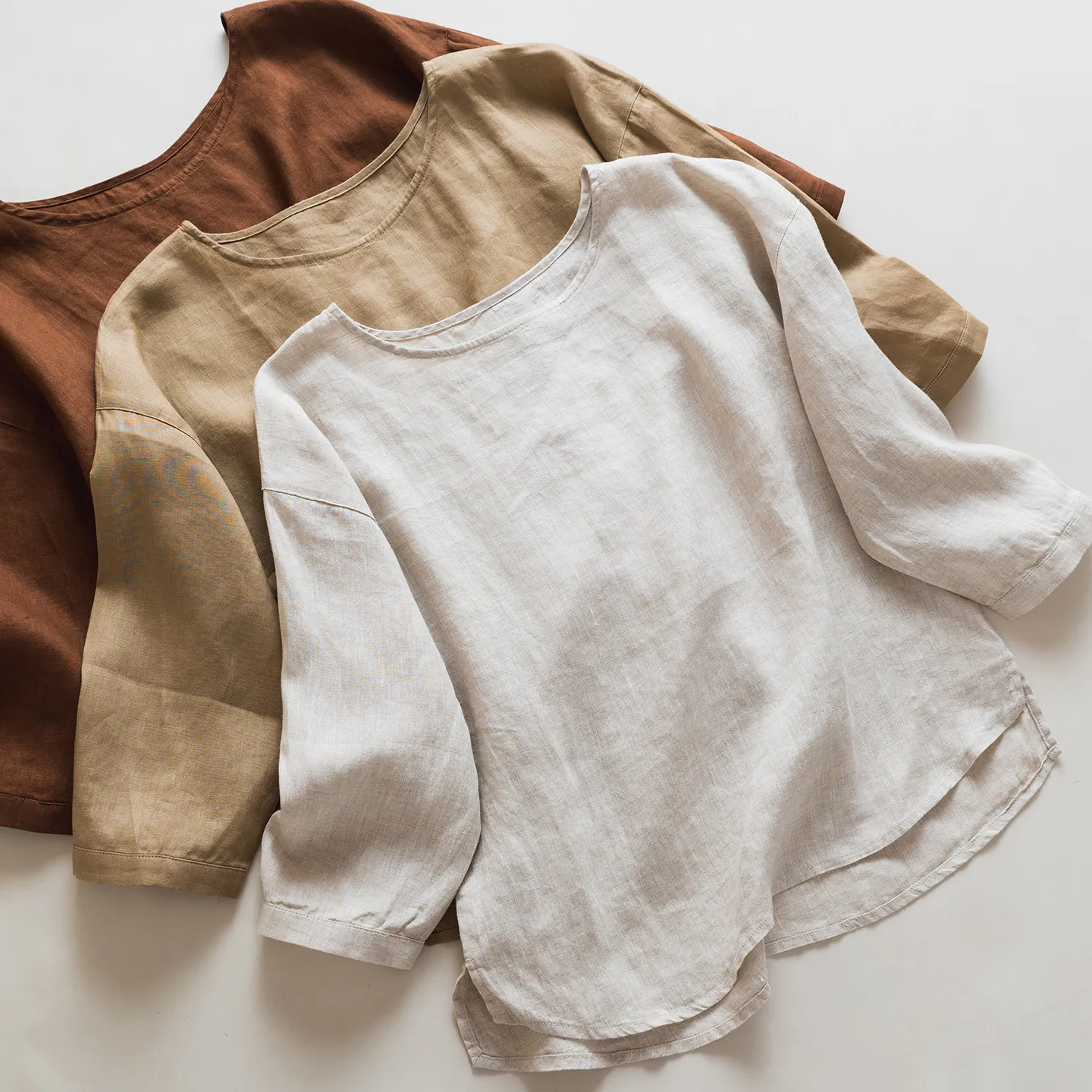 Dave&di Pure Linen Pullover Shirt Loose 8-inch Sleeves Delicate Linen Top Women's Spring And Summer Cover Shirt
Dave&di Pure Linen Pullover Shirt Loose 8-inch Sleeves Delicate Linen Top Women's Spring And Summer Cover Shirt
