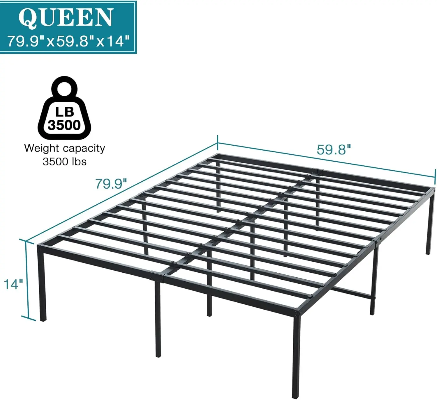 Постельная рама с 14-дюймовой металлической платформой Queen, 3500 фунтов, сверхпрочная стальная рама с отсеком для хранения, не требует пружины коробки,
Постельная рама с 14-дюймовой металлической платформой Queen, 3500 фунтов, сверхпрочная стальная рама с отсеком для хранения, не требует пружины коробки,