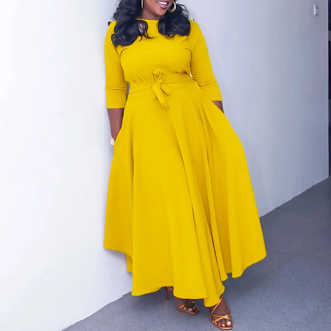 Women Long Maxi Dress Lace Up Round Neck High Waist Dresses A Line Elegant Pockets Outfits Skirts Elegant Beach Party Vestidos
Women Long Maxi Dress Lace Up Round Neck High Waist Dresses A Line Elegant Pockets Outfits Skirts Elegant Beach Party Vestidos