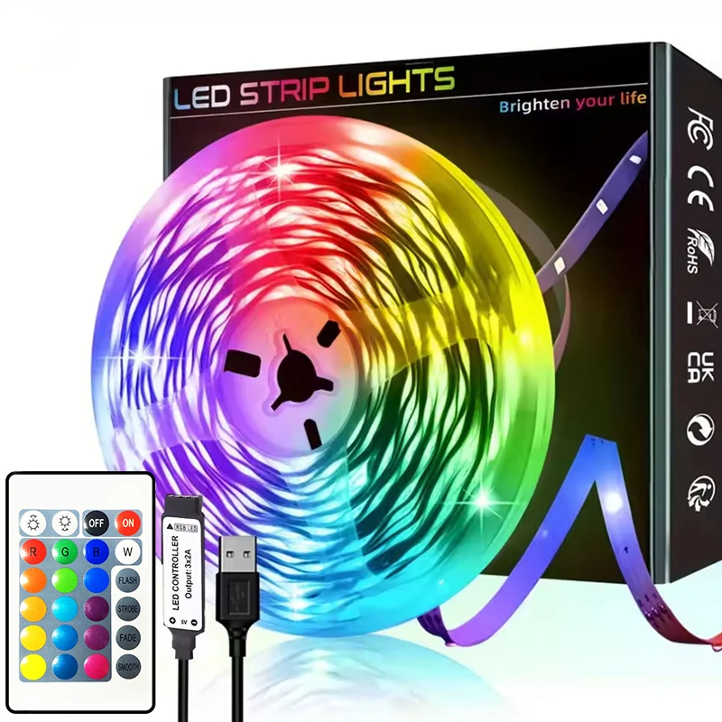 LED strip for TV back, with infrared remote control RGB lamp, suitable for bedroom, home, game room, party and wall decoration
LED strip for TV back, with infrared remote control RGB lamp, suitable for bedroom, home, game room, party and wall decoration