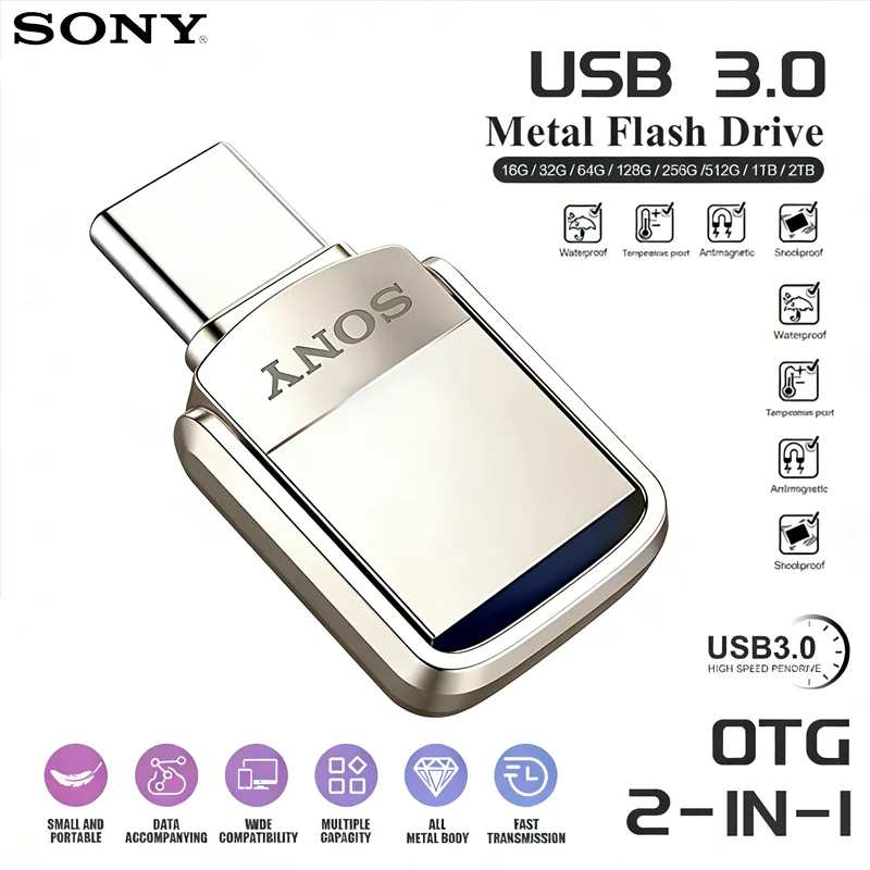 SONY 2TB USB Флешка OTG Metal USB 3.0 Pen Drive Key 1TB Type C High Speed Pendrive Mini Flash Drive 128GB Memory Stick
SONY 2TB USB Флешка OTG Metal USB 3.0 Pen Drive Key 1TB Type C High Speed Pendrive Mini Flash Drive 128GB Memory Stick