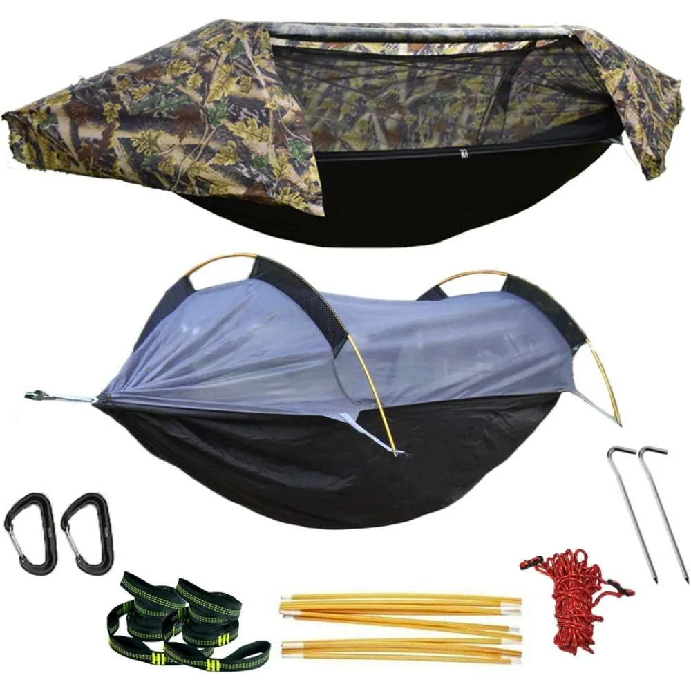 3 in 1 Camping Hammock Tent with Mosquito Net Rain Fly Cover Portable Outdoor Travel Hammock
3 in 1 Camping Hammock Tent with Mosquito Net Rain Fly Cover Portable Outdoor Travel Hammock