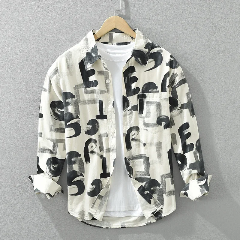 Fashion Letter Printed Cotton Long Sleeve Shirt Casual Trend Versatile Literary Square Collar Shirt 2024 New
Fashion Letter Printed Cotton Long Sleeve Shirt Casual Trend Versatile Literary Square Collar Shirt 2024 New