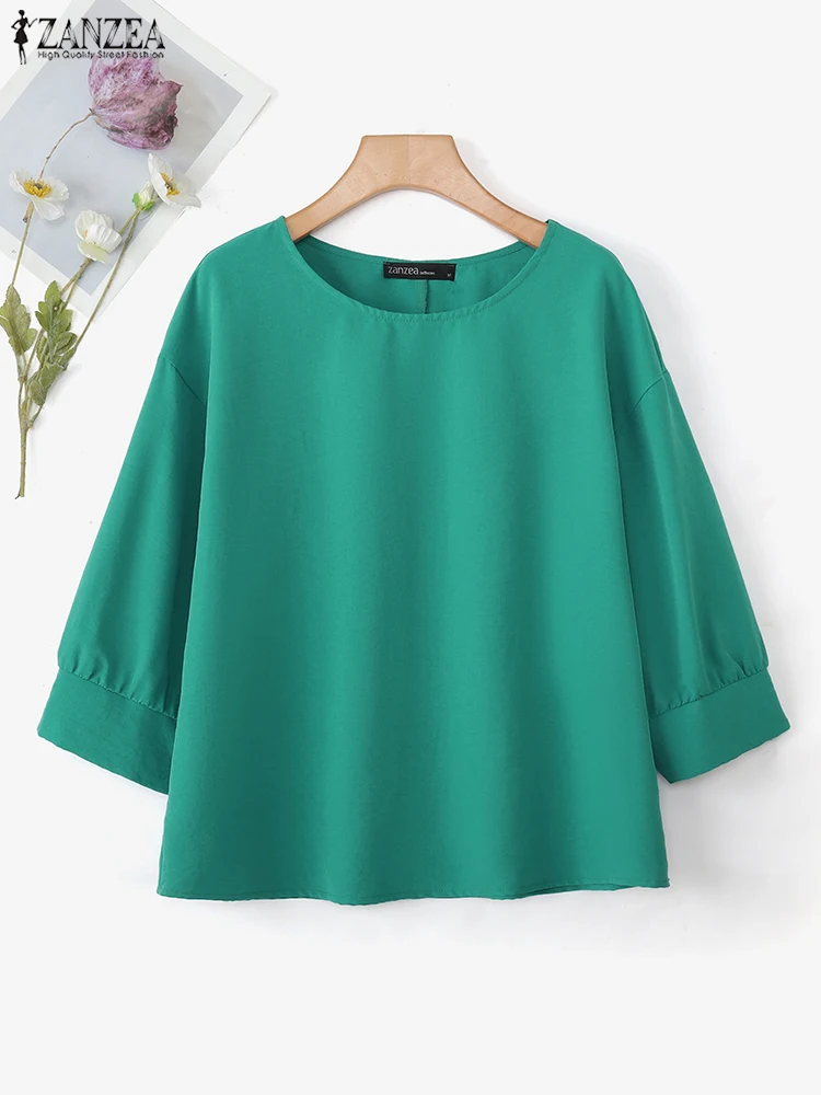 ZANZEA 2022, винтажная женская блузка, осенние однотонные рубашки с рукавами-фонариками, модные повседневные свободные топы с круглым вырезом, туника большого размера, Blusas Femme
ZANZEA 2022, винтажная женская блузка, осенние однотонные рубашки с рукавами-фонариками, модные повседневные свободные топы с круглым вырезом, туника большого размера, Blusas Femme