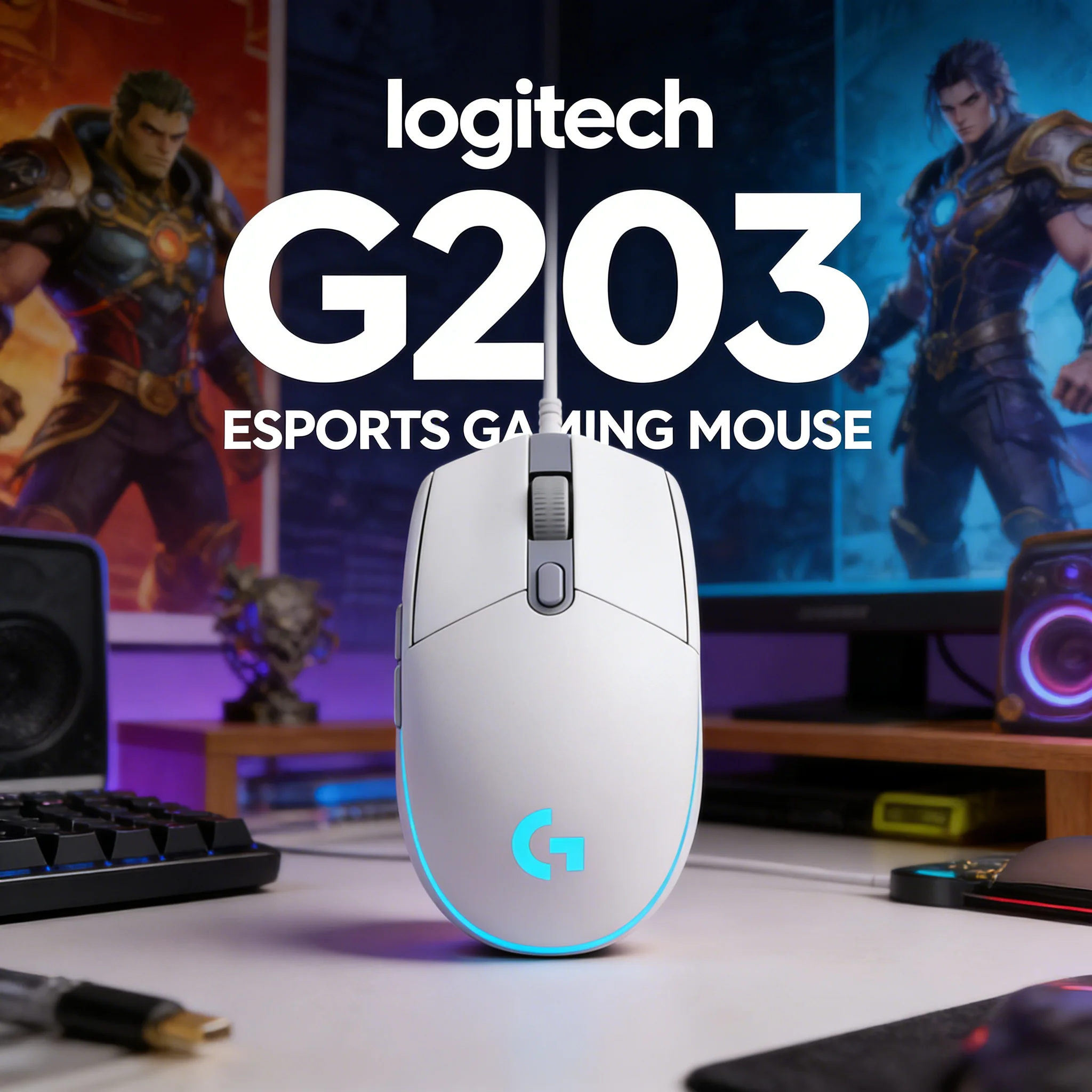 G203 Lite-It up Gaming Mouse 5000 DPI Sensor RGB Sync 6 Buttons Works with Windows Mac ChromeOS - 2 Year Warranty
G203 Lite-It up Gaming Mouse 5000 DPI Sensor RGB Sync 6 Buttons Works with Windows Mac ChromeOS - 2 Year Warranty